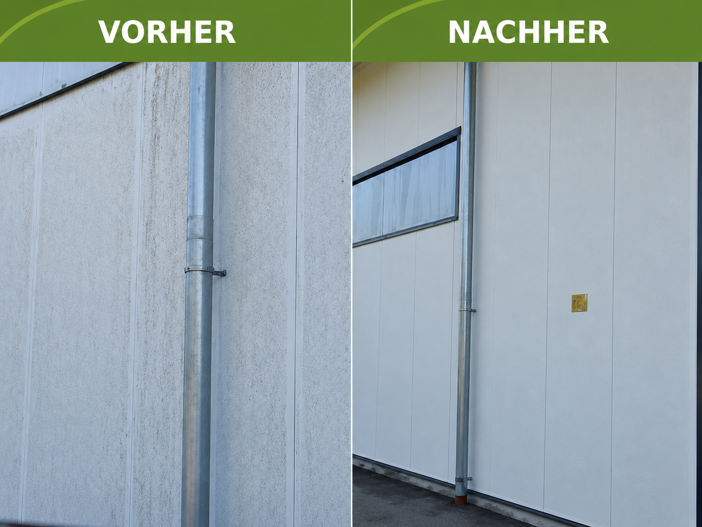 Vorher-Nachher-Beispiel einer Außenreinigung